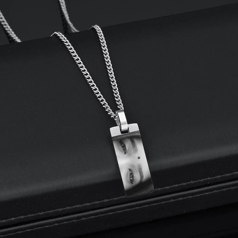 Custom Eyes Photo Necklace Stainless Stee Customized Engrave Eye Necklaces Personalized Picture Name Necklace for Women Kids