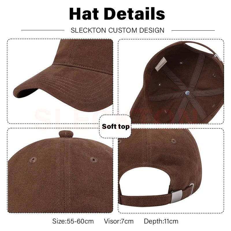 SLECKTON Custom Logo Baseball Cap for Men and Women Embroidery Logo Design Brand DIY Picture Print Deepen The Cap Wholesale