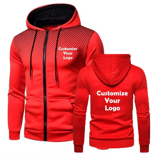 New Customized Fashion Men's Hoodie Casual Zipper Jacket Cotton Wool Warm Hoodie Sportswear High Quality Hip Hop Sportswear