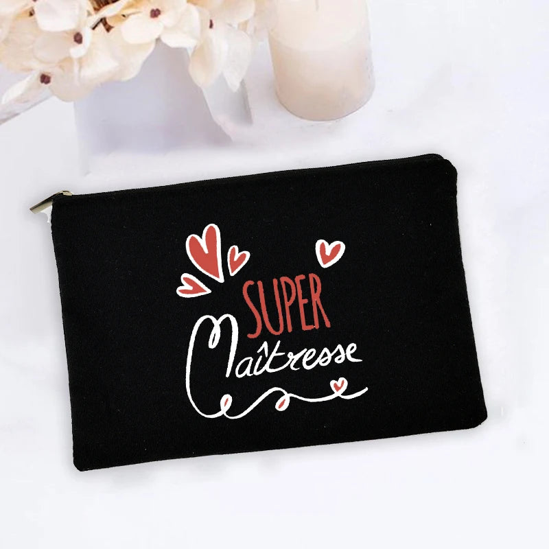 Super Teacher Printed Makeup Bag Teacher Gifts Women Men Cosmetic Bag Pencil Bags Travel Toiletries Organizer Wash Storage Pouch