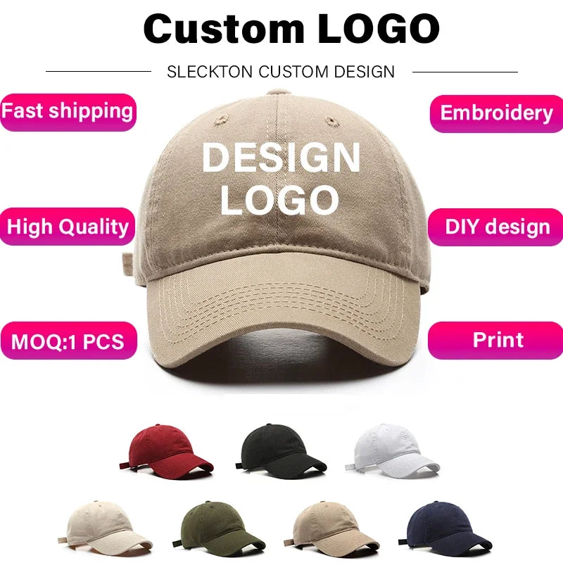Custom Hat LOGO Embroidery Baseball Cap for Women and Men Picture DIY Print Fashion Summer Sun Hat High-quality Unisex