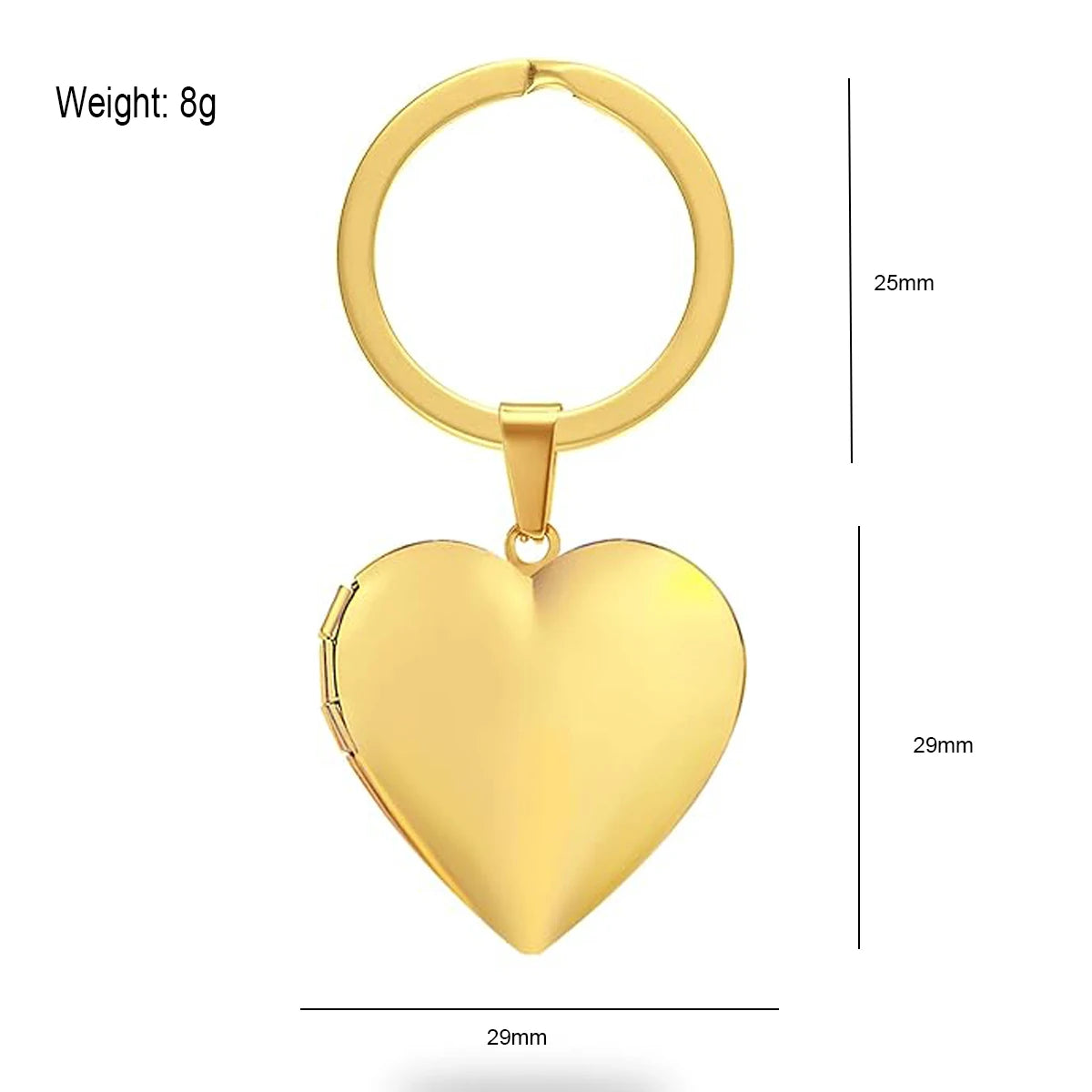 Customized Key Chain, Stainless Steel Heart Charm Image Insert Locket Keychain,Casual Romantic Unisex Women Accessory Gift