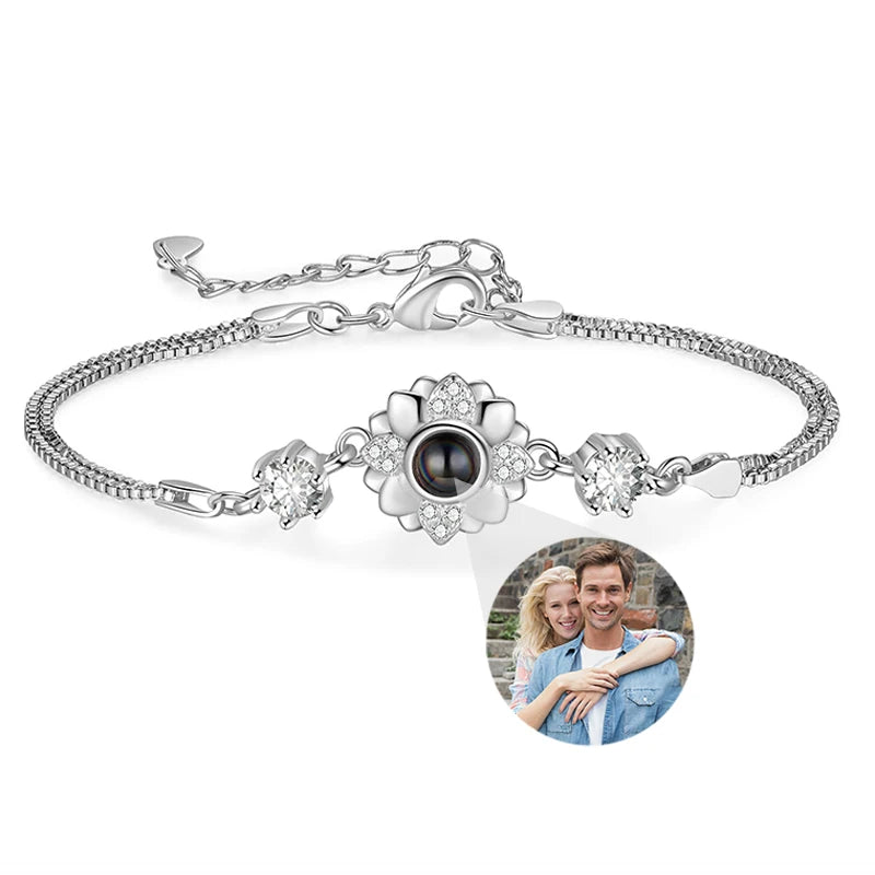 Personalized Bracelets with Picture Inside Custom Photo Projection Bracelets Customized Gifts for Women Memorial Gifts for Girl