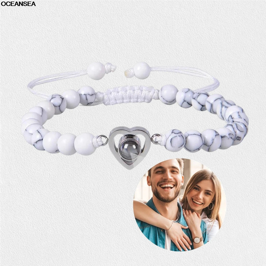 Custom Bracelet with Picture inside Personalized Projection Bracelets with Photos Picture Bracelet Personalized Memorial Gifts