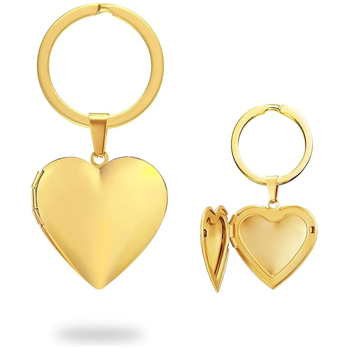 Customized Key Chain, Stainless Steel Heart Charm Image Insert Locket Keychain,Casual Romantic Unisex Women Accessory Gift