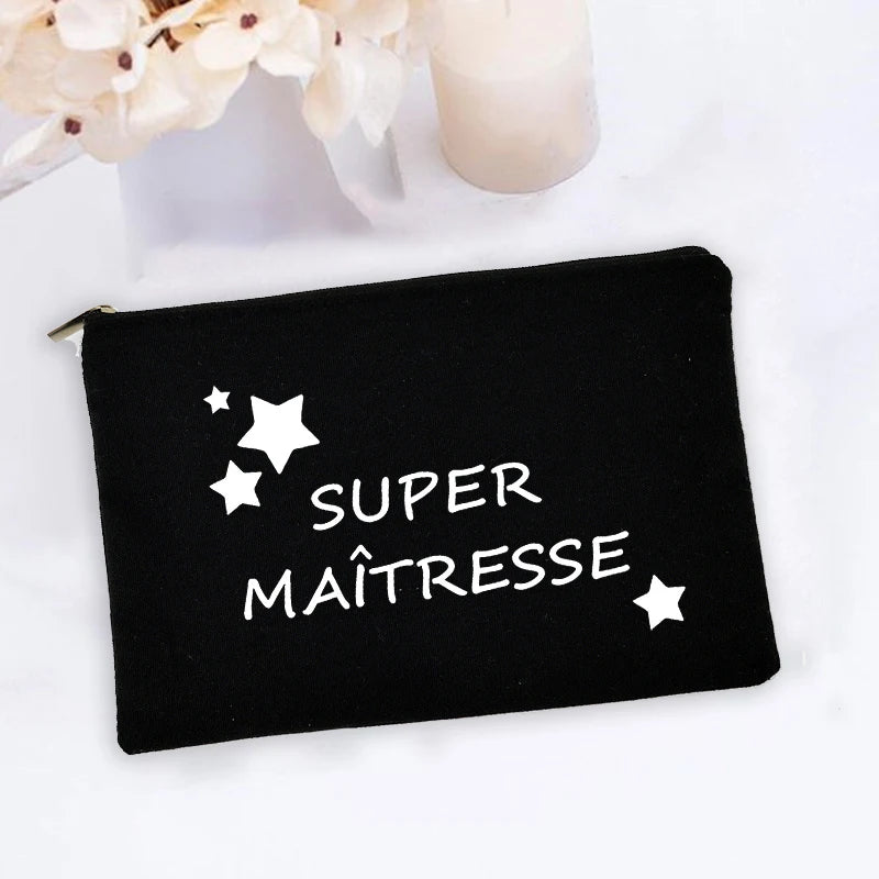 Super Teacher Printed Makeup Bag Teacher Gifts Women Men Cosmetic Bag Pencil Bags Travel Toiletries Organizer Wash Storage Pouch
