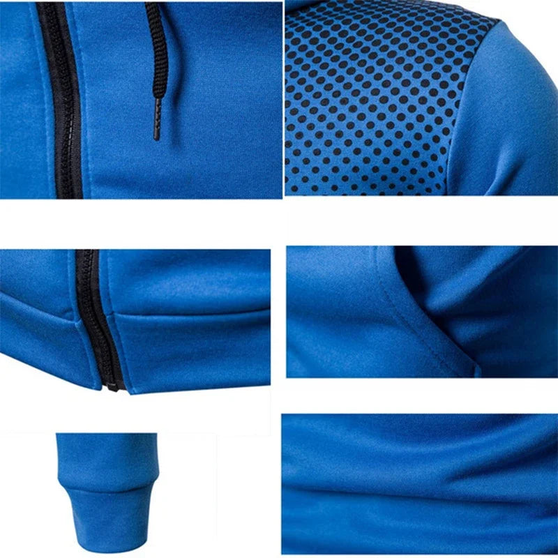 New Customized Fashion Men's Hoodie Casual Zipper Jacket Cotton Wool Warm Hoodie Sportswear High Quality Hip Hop Sportswear