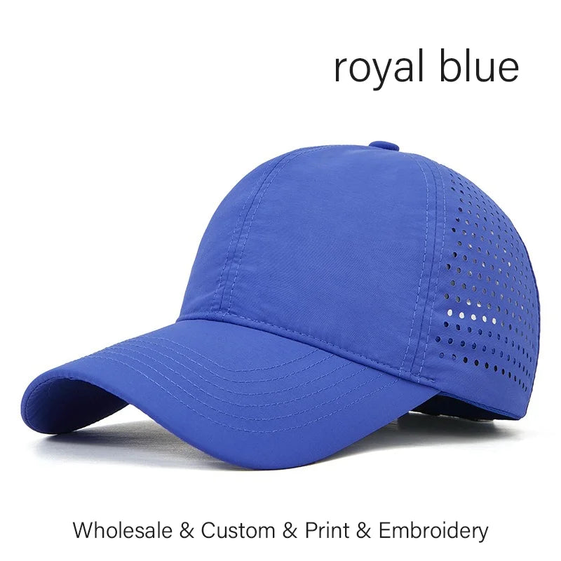 Custom Logo Embroidery Quick-Dry Baseball Cap for Summer Protection Breathable Waterproof Design DIY Picture Print