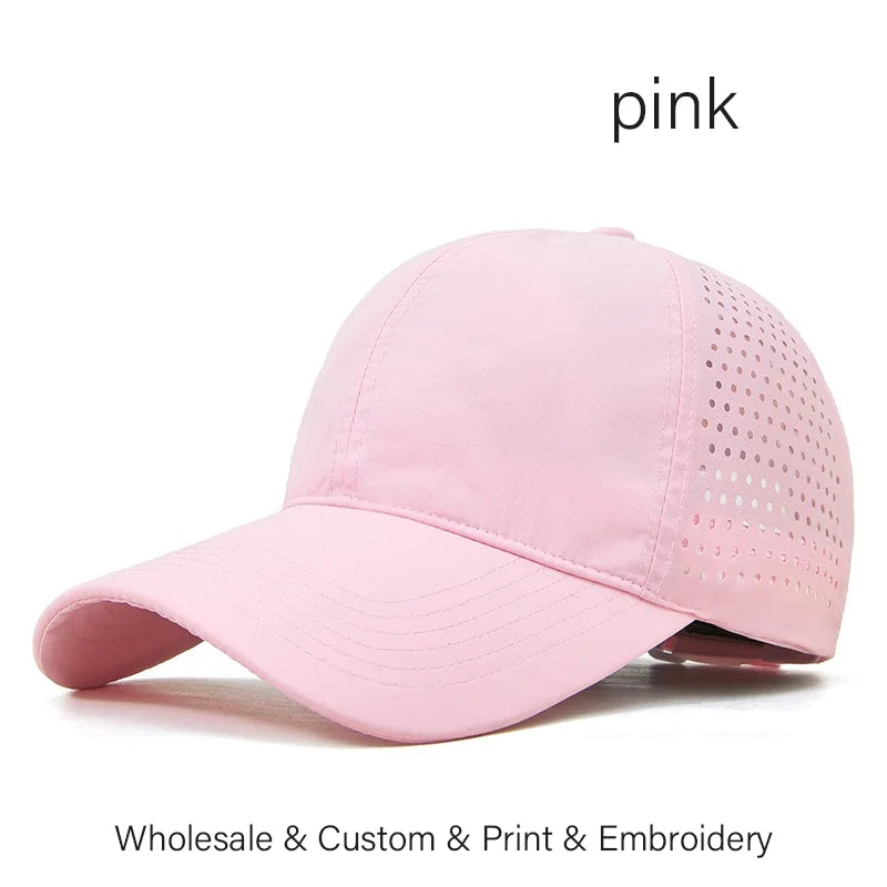 Custom Logo Embroidery Quick-Dry Baseball Cap for Summer Protection Breathable Waterproof Design DIY Picture Print