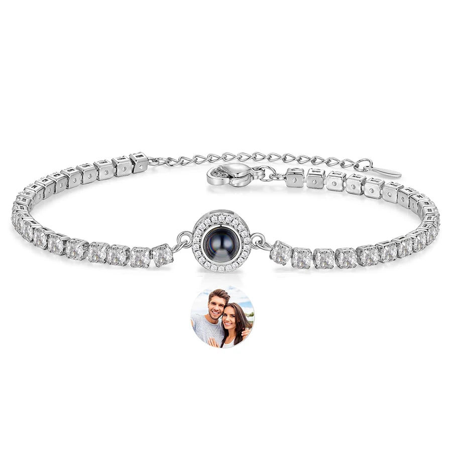 Bracelet with Picture inside Custom Picture Bracelet Personalized Photo Projection Bracelet Charm Memorial Gifts for Women