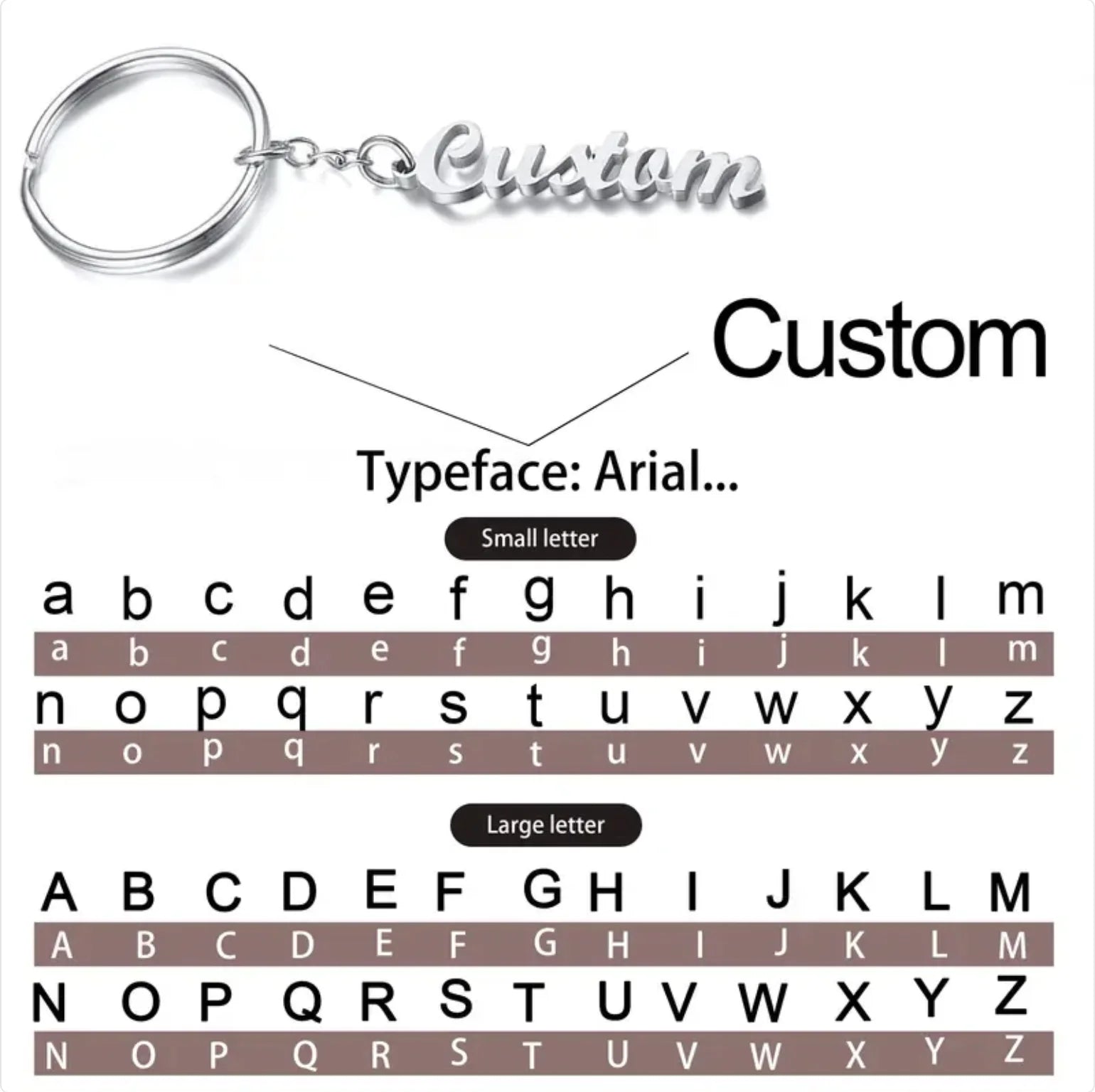 Custom Name Tag Keychain Personalized Letters Stainless Steel Key Chain Ring For Women Men Father's Day Mother's Day