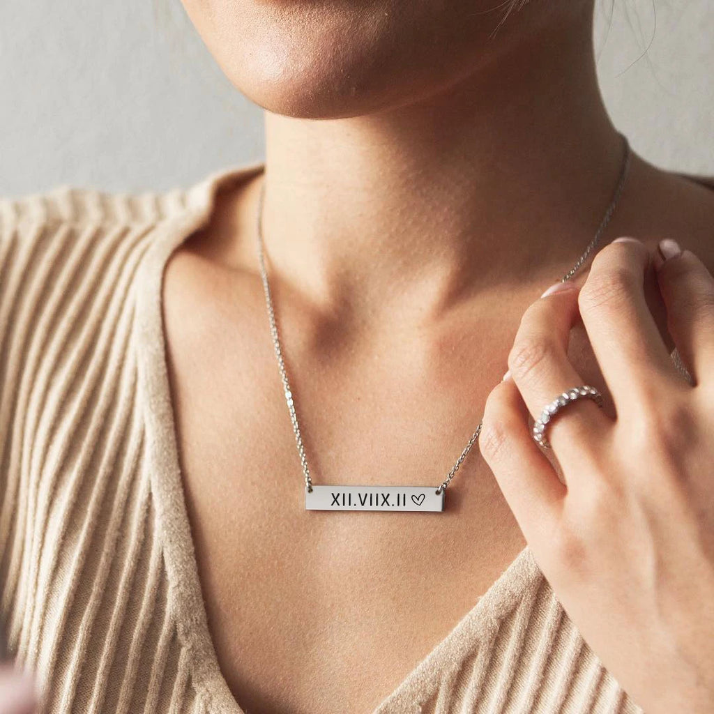 Custom Quote Necklace Engraved Coordinate Name Necklace Personalized Stainless Steel Mantra Chain Gift For Him Her