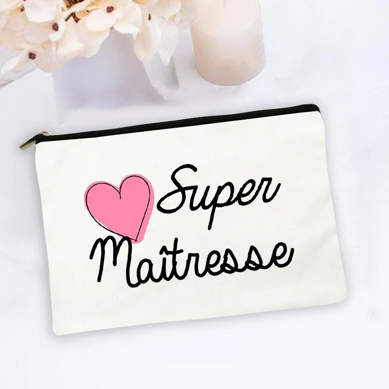 Super Teacher Printed Makeup Bag Teacher Gifts Women Men Cosmetic Bag Pencil Bags Travel Toiletries Organizer Wash Storage Pouch